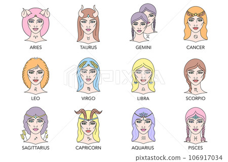 Collection of zodiac signs 106917034