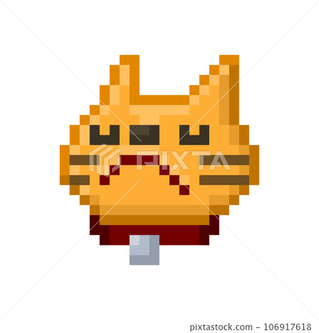 Pixel illustration of a cat with a whorl 106917618