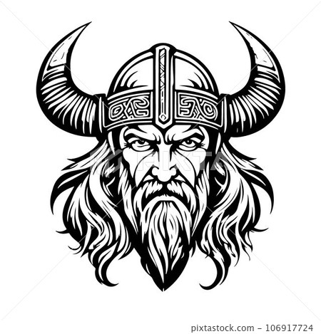Beautiful lovely viking emblem vector logo art Beautiful lovely viking emblem vector logo art 106917724