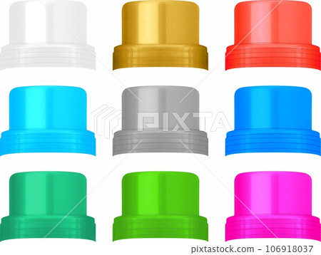 set of caps for plastic bottle. Various colors set of caps for plastic bottle. Various colors 106918037