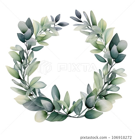 botanical watercolor design with flowers and leaves 106918272