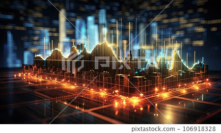 Data flow chart over big city 106918328