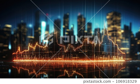 Data flow chart over big city 106918329
