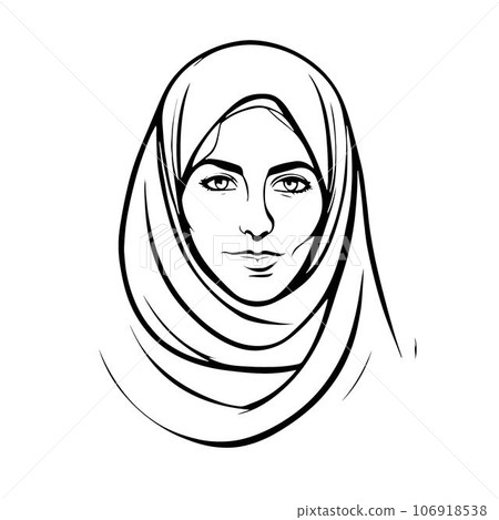 Excellent and lovely Muslim woman vector art 106918538