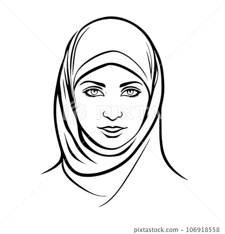 Awesome and lovely Muslim woman vector art 106918558