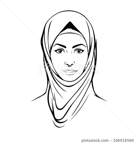 Excellent lovely muslim woman vector logo art 106918560