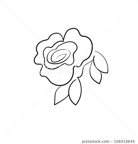 Floral silhouette art line. Flowers in continuous line drawing style. Border with tropical flower. Minimalist black linear sketch. Trendy vector illustration isolated. Contour graphics for design Floral silhouette art line. Flowers in continuous line drawing style. Border with tropical flower. Minimalist black linear sketch. Trendy vector illustration isolated. Contour graphics for design 106918648