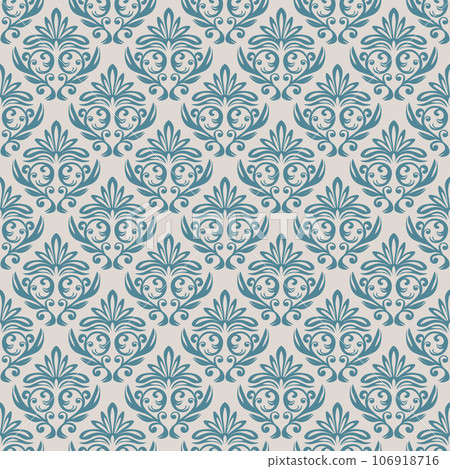 Seamless vintage pattern with curls. Wallpaper in the style of Baroque. Floral ornament. Ethnic tribal background. Vector illustration, template design for cloth, packaging, card, fabric Seamless vintage pattern with curls. Wallpaper in the style of Baroque. Floral ornament. Ethnic tribal background. Vector illustration, template design for cloth, packaging, card, fabric 106918716
