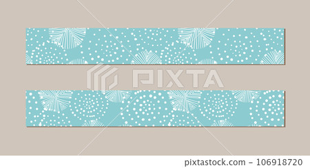 Vector illustration of a set of decorative ribbon stripes. Masking tape, satin or corsage, grssgrain tape, adhesive tapes for frames, scrapbooking. Packing patterned ribbons with foral ornament Vector illustration of a set of decorative ribbon stripes. Masking tape, satin or corsage, grssgrain tape, adhesive tapes for frames, scrapbooking. Packing patterned ribbons with foral ornament 106918720