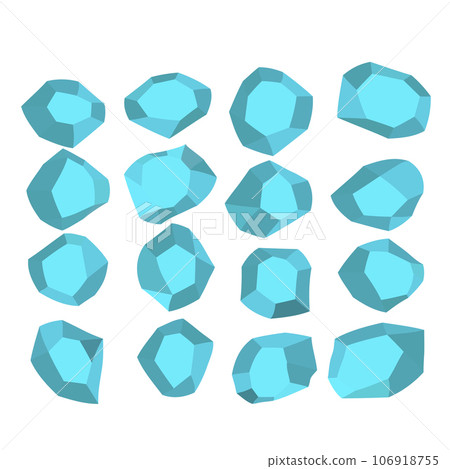 Cartoon stones. Rock stone isometric set. Blue boulders, natural building block shapes, wall stones. 3d flat isolated illustration. Vector collection Cartoon stones. Rock stone isometric set. Blue boulders, natural building block shapes, wall stones. 3d flat isolated illustration. Vector collection 106918755