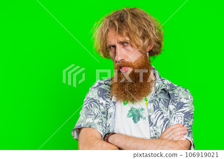 Offended sad young man having frustrated after quarrel, fail, lose, ignores, does not want to talk Offended sad young man having frustrated after quarrel, fail, lose, ignores, does not want to talk 106919021