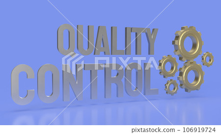 The Quality control word and gear image 3d rendering The Quality control word and gear image 3d rendering 106919724