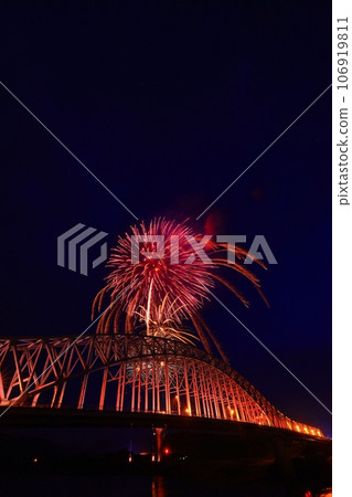 Fireworks shining in the night sky Fireworks shining in the night sky 106919811