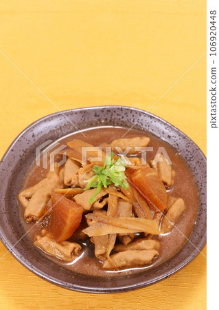 Miso simmered, Dote simmered, Root vegetables simmered, Side dish 106920448