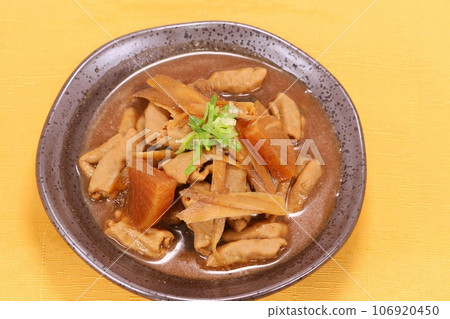 Miso simmered, Dote simmered, Root vegetables simmered, Side dish 106920450