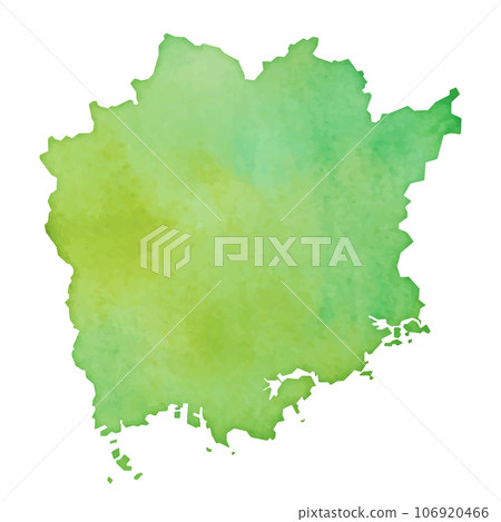 Illustration of Okayama prefecture map in watercolor style Illustration of Okayama prefecture map in watercolor style 106920466