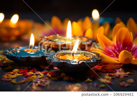 Diwali celebration with space for text or greetings. Copy space and Diwali concept. Diwali celebration with space for text or greetings. Copy space and Diwali concept. 106920481