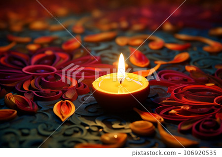 Diwali celebration with customizable space for text or greetings. Diwali celebration concept 106920535