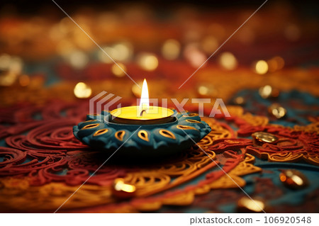 Diwali celebration with customizable space for text or greetings. Diwali celebration concept. 106920548