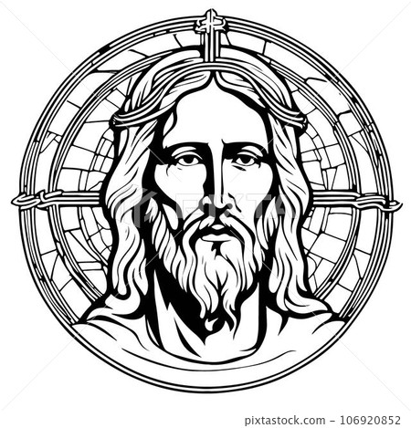 Awesome lovely vector art Jesus Christ emblem 106920852
