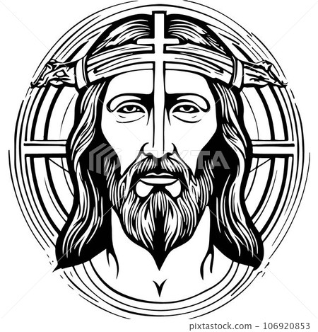 Excellent lovely vector art Jesus Christ emblem 106920853