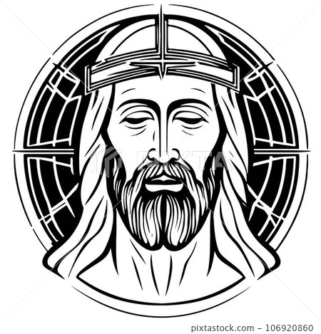 Super lovely Jesus Christ emblem vector art 106920860