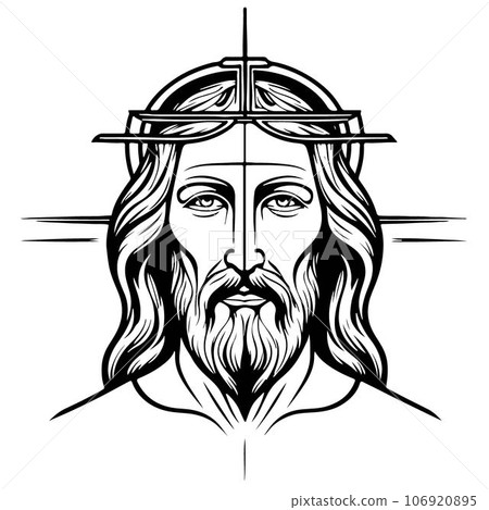 Gorgeous lovely Jesus Christ emblem vector art Gorgeous lovely Jesus Christ emblem vector art 106920895
