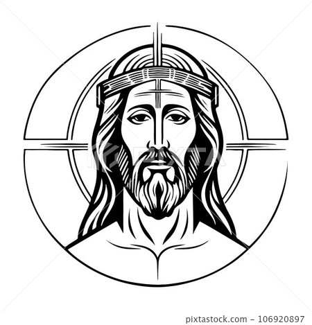 Awesome and lovely Jesus Christ vector art Awesome and lovely Jesus Christ vector art 106920897