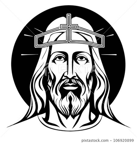 Great lovely Jesus Christ emblem vector art 106920899