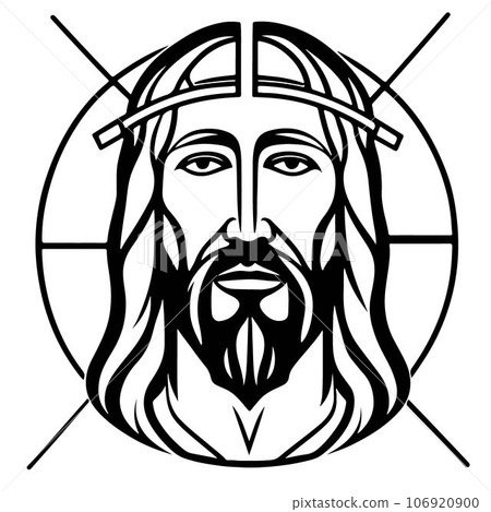 Beautiful lovely Jesus Christ emblem vector art 106920900