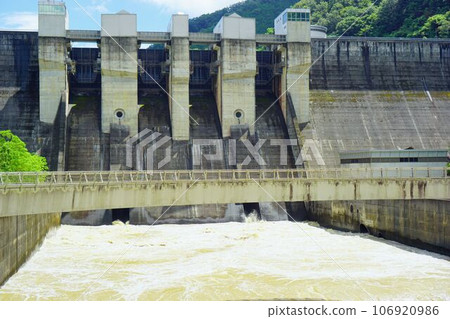 Hiyoshi Dam after the typhoon Hiyoshi Dam after the typhoon 106920986