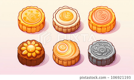 Hand drawn cartoon delicious dessert baked pastry illustration Hand drawn cartoon delicious dessert baked pastry illustration 106921193