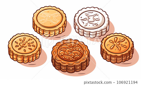 Hand drawn cartoon delicious dessert baked pastry illustration Hand drawn cartoon delicious dessert baked pastry illustration 106921194