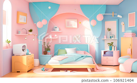 Cute room illustration material Cute room illustration material 106921404