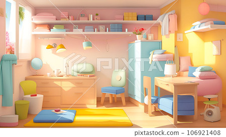 Cute room illustration material Cute room illustration material 106921408