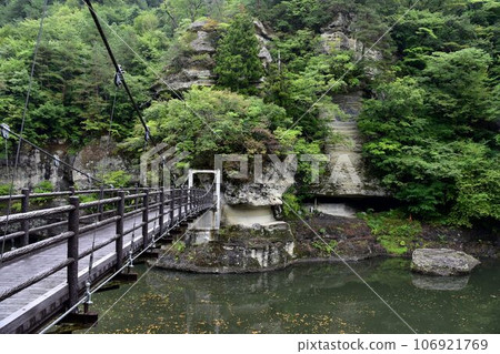 A scenic spot with a series of strangely shaped rocks, a natural monument, Tonohetsuri 106921769