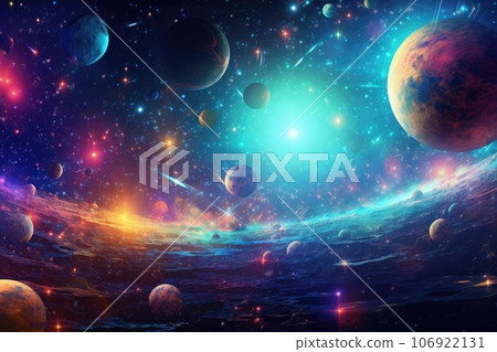 Orbit of Universe colourful abstract background. Generative AI Orbit of Universe colourful abstract background. Generative AI 106922131