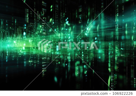 Abstract night cityscape background. Smart city, ai and digital transformation concept. Double exposure Abstract night cityscape background. Smart city, ai and digital transformation concept. Double exposure 106922226