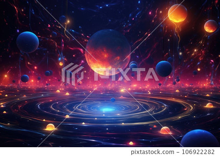 Orbit of Universe colourful abstract background. Generative AI Orbit of Universe colourful abstract background. Generative AI 106922282