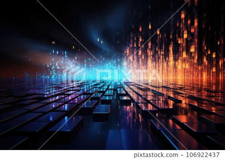 Cloud computing transfer big data on internet. futuristic digital technology .Generative AI 106922437
