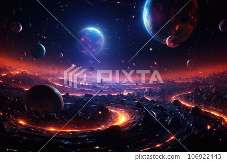 Orbit of Universe colourful abstract background. Generative AI Orbit of Universe colourful abstract background. Generative AI 106922443