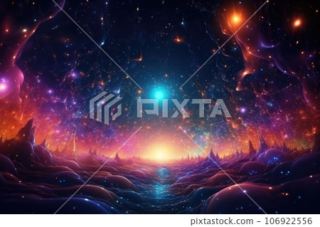 Orbit of Universe colourful abstract background. Generative AI Orbit of Universe colourful abstract background. Generative AI 106922556