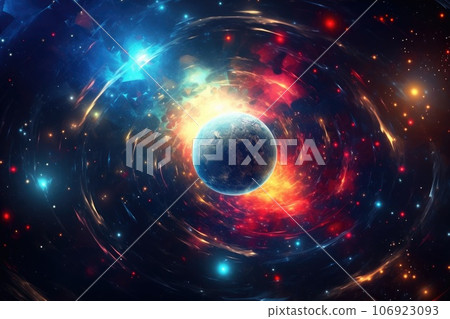Orbit of Universe colourful abstract... - Stock Illustration [106923093 ...