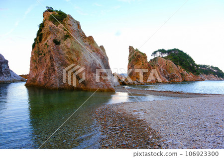 Strange rock formations at dusk Strange rock formations at dusk 106923300