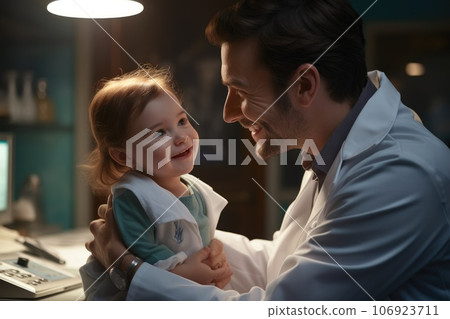 Doctor and children patient at clinic. health care concept. Generative AI Doctor and children patient at clinic. health care concept. Generative AI 106923711