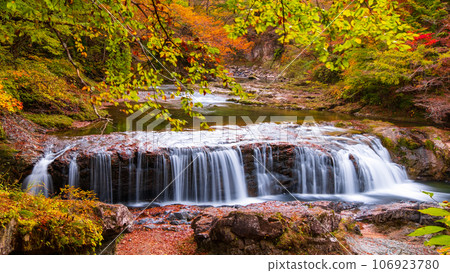 Asabu Valley in Autumn: Fudo Falls 106923780