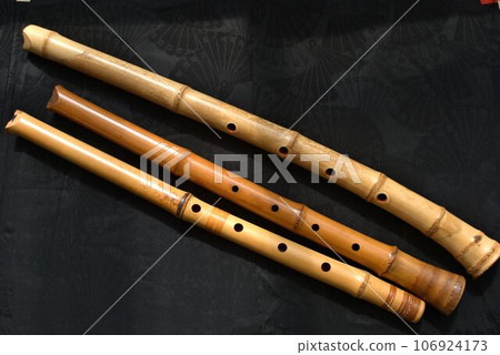 Shakuhachi with black background Shakuhachi with black background 106924173