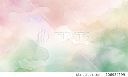 Watercolor style background material: gentle pale pink and green 106924599