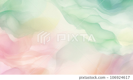 水彩風格背景素材：溫柔的淡粉色和綠色 106924617