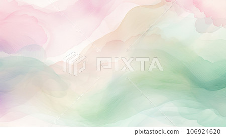 Watercolor style background material: gentle pale pink and green 106924620